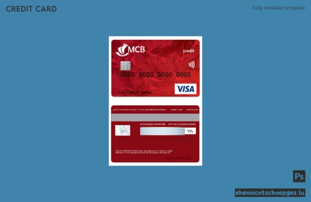 Beispielvorschau der MCB Bank Visa-Kreditkarte der Seychellen
